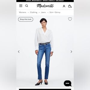 Madewell Stove Pipe Jeans - Medium Wash - Size 27 - Never Worn